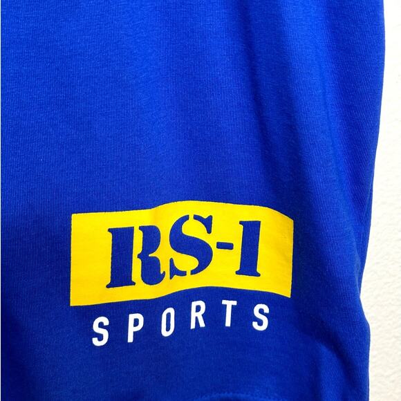 R.S.1NE Mens Blue & Yellow Short Sleeve RS-1 Sports T-Shirt Size Large - Picture 6 of 8